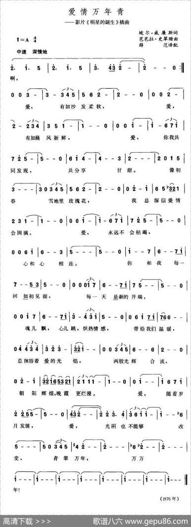 [美]爱情万年青|薛范译配
