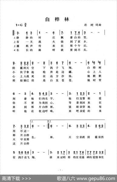 白桦林（朴树词曲） - 朴树|朴树