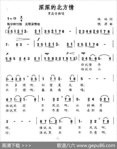 深深的北方情 - 林林|铁源
