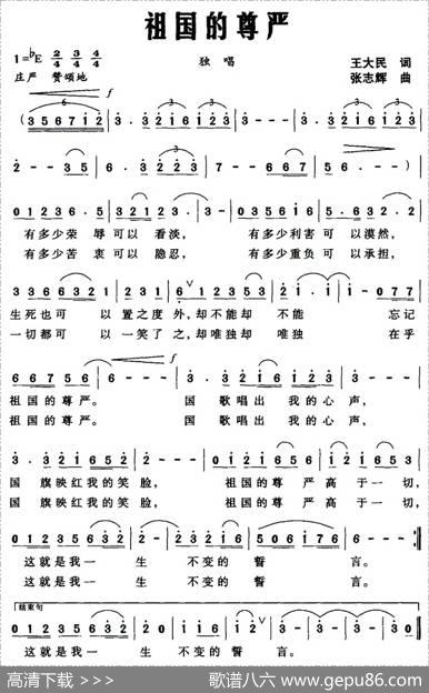 祖国的尊严 - 王大民|张志辉