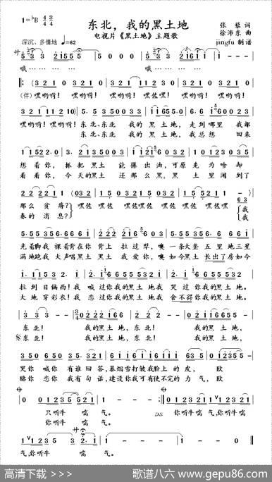 东北，我的黑土地（电视剧片《黑土地》主题歌） - 张藜|徐沛东