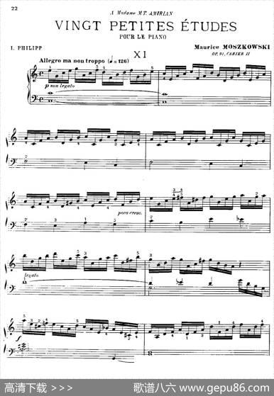 20PetitesEtudes,Op.91（20首小型练习曲）（11）|莫什科夫斯基