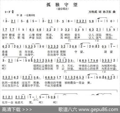孤独守望（万传武词孙卫东曲） - 万传武|孙卫东