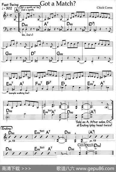 GotaMatch（谁有火柴？）（爵士钢琴曲）