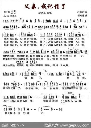 父亲，我记住了 - 石顺义|杨光进