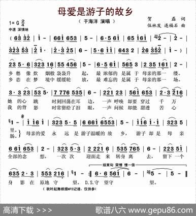 母爱是游子的故乡 - 贺磊|伍林发连福石