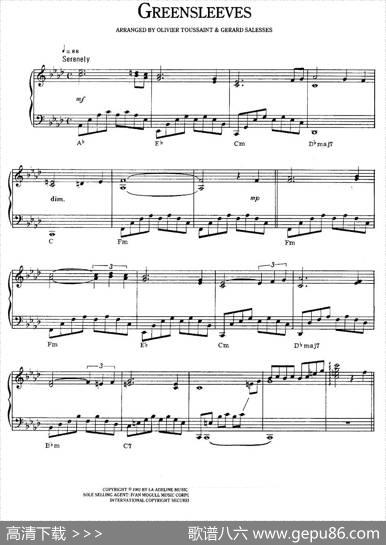 Greensleeves（绿袖子）