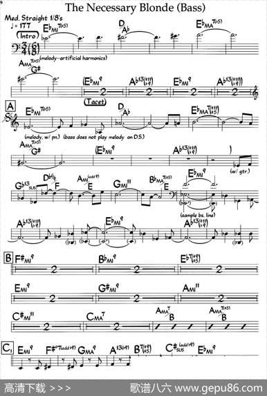TheNecessaryBlonde(Bass)（爵士钢琴曲）