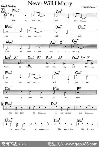 NeverWillIMarry（爵士钢琴曲）