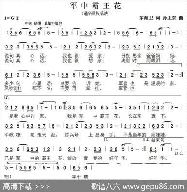 军中霸王花（茅海卫词孙卫东曲） - 茅海卫|孙卫东