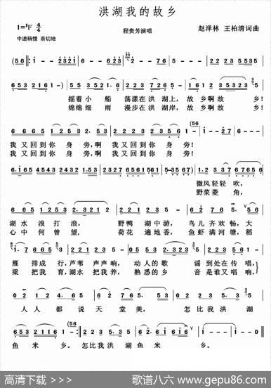 洪湖我的故乡 - 王柏青|赵泽林