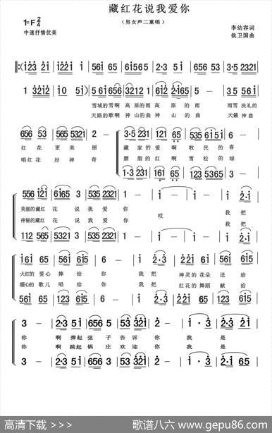 藏红花说我爱你（男女声二重唱） - 李幼容|侯卫国