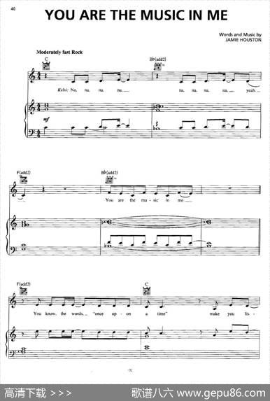 [美]YouAretheMusicinMe(SharpayVersion)（正谱）
