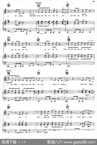 [美]YouAretheMusicinMe(SharpayVersion)（正谱）