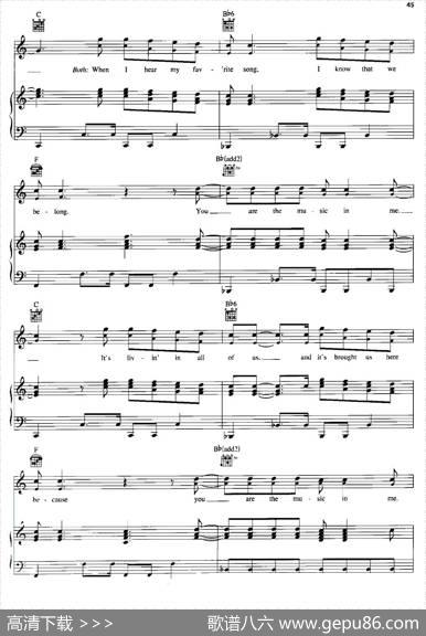[美]YouAretheMusicinMe(SharpayVersion)（正谱）