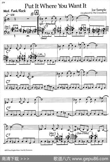 PutItWhereYouWantIt（爵士钢琴曲）
