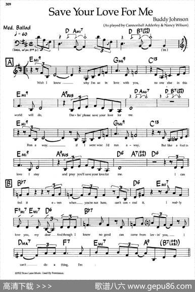 SaveYourLoveForMe（爵士钢琴曲）