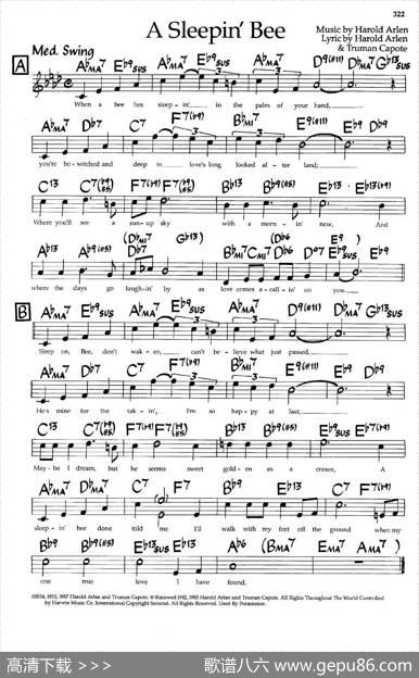 ASleepin'Bee（爵士钢琴曲）