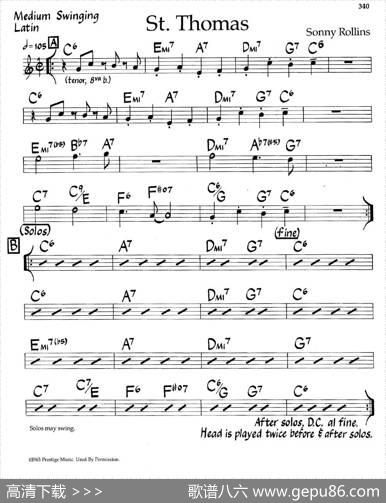 St.Thomas（爵士钢琴曲）