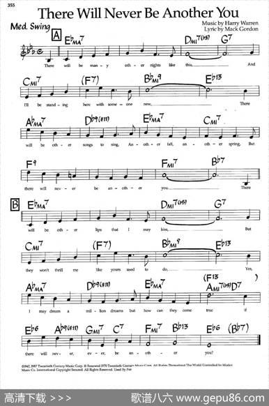 ThereWillNeverBeAnotherYou（爵士钢琴曲）