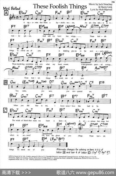 TheseFoolishThings（爵士钢琴曲）