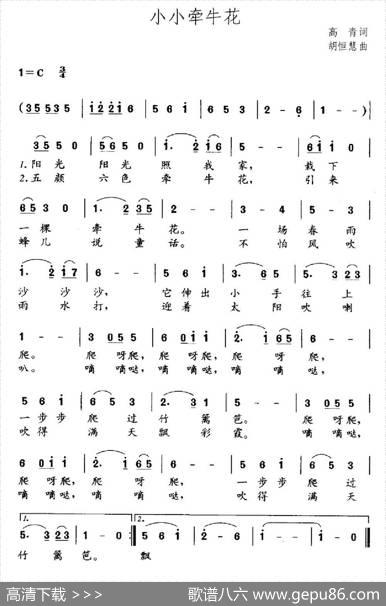 小小牵牛花（高青词胡恒惠曲） - 高青|胡恒惠