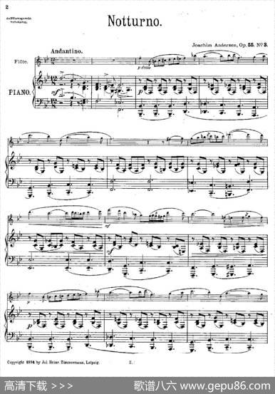 Notturno（Op.55No.3）（长笛+钢琴伴奏）|[丹麦]安德森