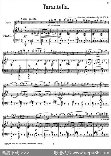 Tarantelle（Op.55No.8）（长笛+钢琴伴奏）|[丹麦]安德森