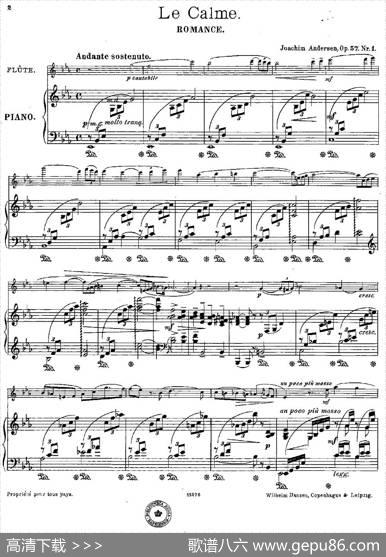LeCalme（Op.57No.1）（长笛+钢琴伴奏）|[丹麦]安德森