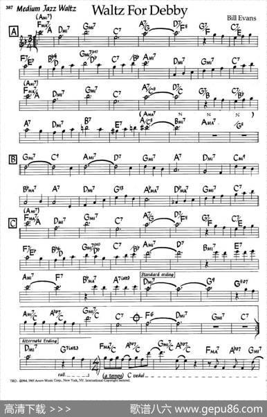WaltzForDebby（爵士钢琴曲）