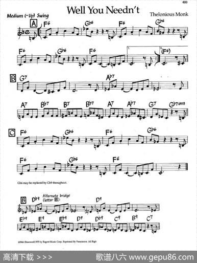 WellYouNeedn't（爵士钢琴曲）