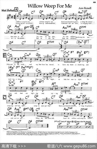 WillowWeepForMe（爵士钢琴曲）