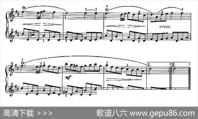 加伏特舞曲（练习弹奏伴奏声部）|巴赫