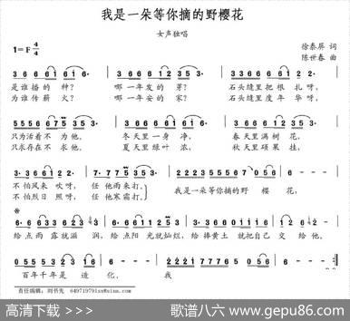 我是一朵等你摘的野樱花（女声独唱） - 徐泰屏|陈世春