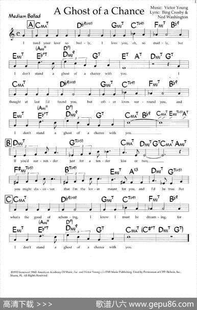 AGhostofaChance（带和弦五线谱）