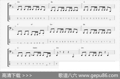 CNBLUE《孤独啊》贝司谱