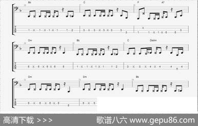 CNBLUE《孤独啊》贝司谱