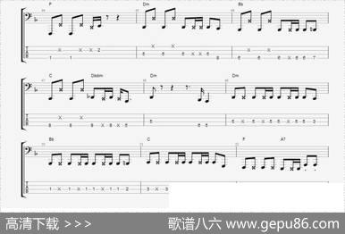 CNBLUE《孤独啊》贝司谱
