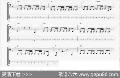 CNBLUE《孤独啊》贝司谱