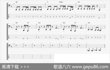 CNBLUE《孤独啊》贝司谱