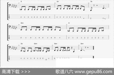 CNBLUE《孤独啊》贝司谱