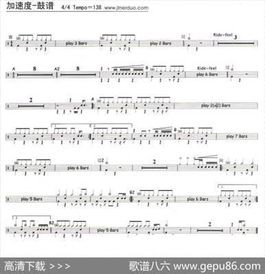 加速度（架子鼓谱）