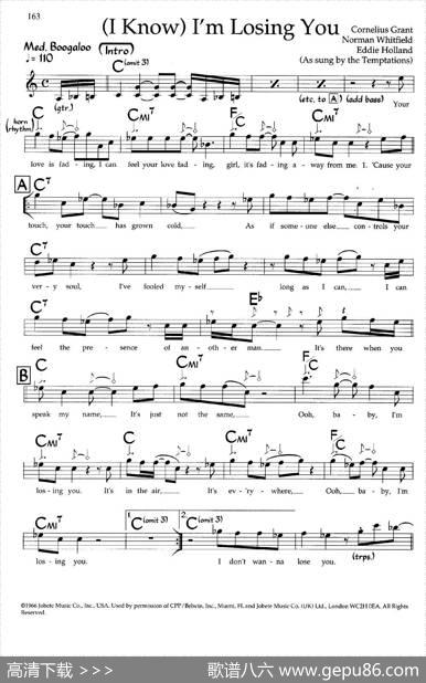 （IKnow）I'mLosingYou（爵士钢琴弹唱谱）