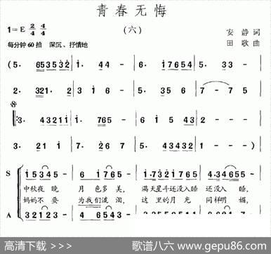 青春无悔（安静词田歌曲、独唱+伴唱） - 安静|田歌