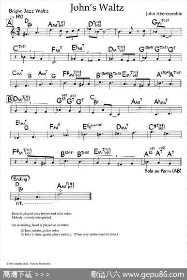 John'sWaltz（爵士钢琴曲）