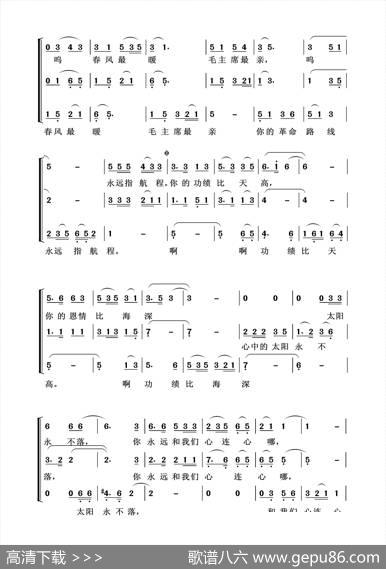 太阳最红毛主席最亲（任钢制谱版） - 付林|王锡仁