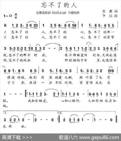 忘不了的人（张藜词李民曲） - 张藜|李民