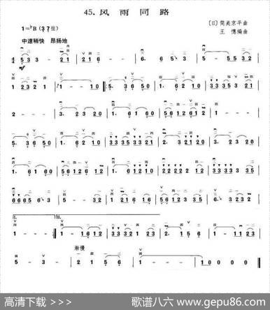 风雨同路（王懳编曲订谱）|简美京平（日）