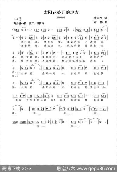 太阳花盛开的地方（叶方义词谢伟曲） - 叶方义|谢伟