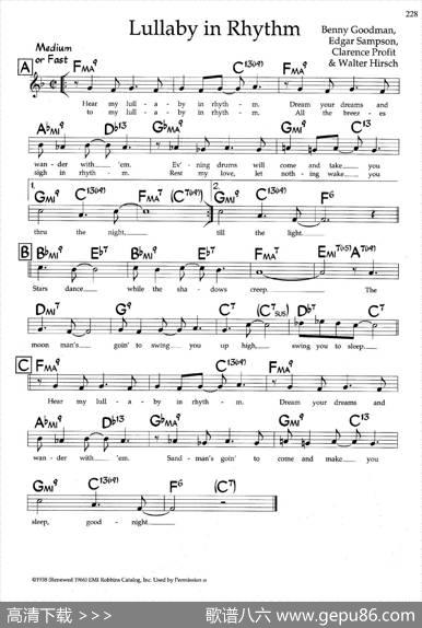 LullabyinRhythm（带和弦五线谱）